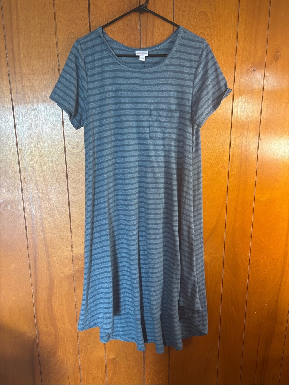 LuLaRoe Blue Striped Casual Dress